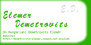 elemer demetrovits business card